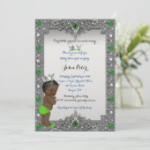 Little Prince Baby shower Invitation, trendy, chiq Kaart (Staand voorkant)
