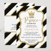 Little Prince Baby shower Invite, Faux Glitter Kaart (Voorkant / Achterkant)