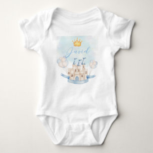 Little Prince baby verjaardagsgoud kroonblauw kast Romper