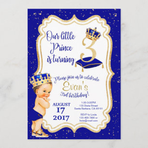 Little Prince Birthday Invitation- 3rd Birthday Kaart
