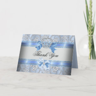 Little Prince Crown Baby shower Dank je wel kaart