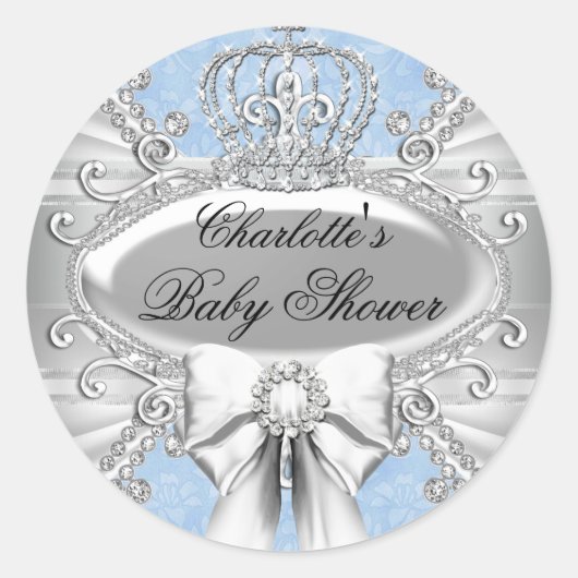 Little Prince Diamond Crown Baby shower Sticker (Voorkant)