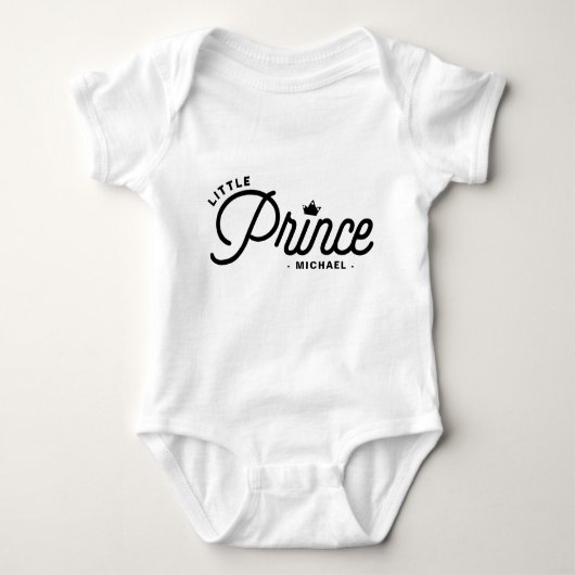 Little Prince moderne typografie gepersonaliseerd Romper (Voorkant)