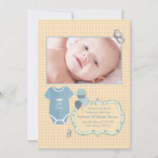 Little Prince Photo Faire-part de naissance (Devant)