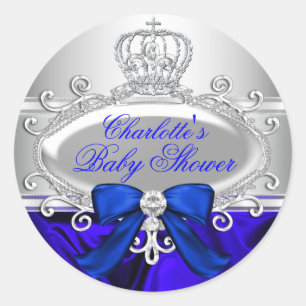 Little Prince Royal Blue Baby shower Sticker