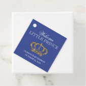 Little Prince Royal Blue en Gold Baby shower Bedankjes Labels (In situ)