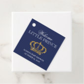 Little Prince Royal Blue en Gold Baby shower Bedankjes Labels (In situ)