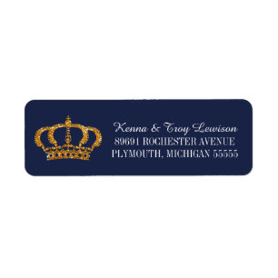Little Prince Royal Crown Navy Blue Return-adres Etiket