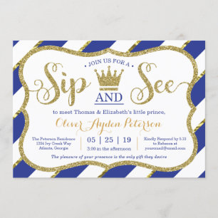 Little Prince Sip en See Baby shower Invitation Kaart