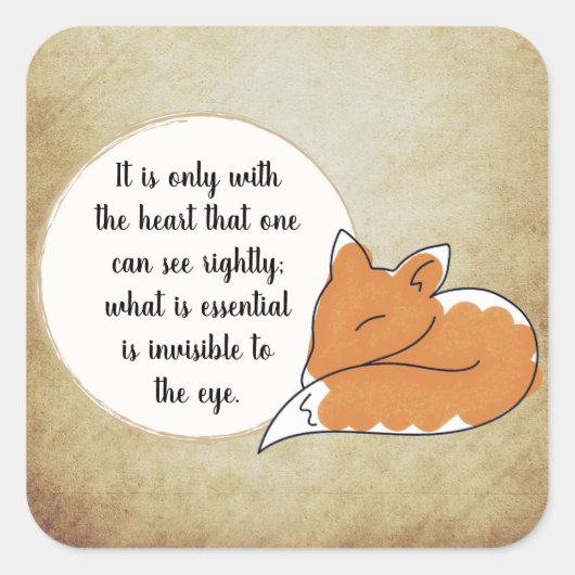 Little Prince Zitat Vierkante Sticker (Voorkant)