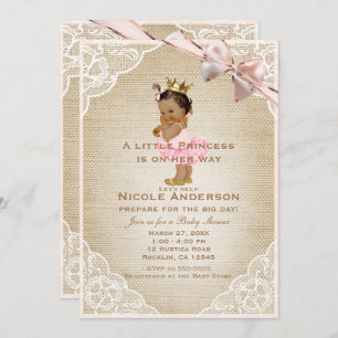 Little Princess Baby Girl Rustic Shower Kaart