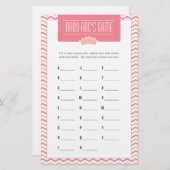 Little Princess Baby shower ABCs Game (Voorkant / Achterkant)