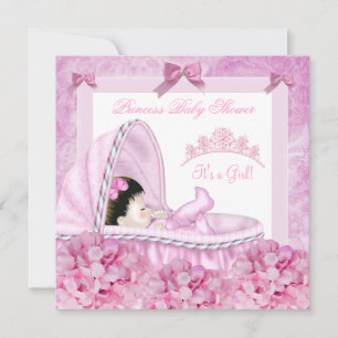 Little Princess Baby shower Girl Pink Floral Kaart