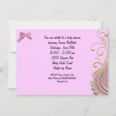 Little Princess Baby shower Girl Pink White Gold 3 Kaart (Achterkant)