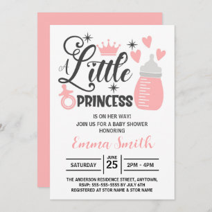 Little Princess Baby shower Invitation Kaart