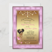 Little Princess Baby shower Invitation, roze, goud Kaart (Voorkant)