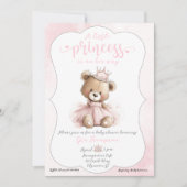 Little Princess Baby Shower Invitation with Teddy  (Devant)