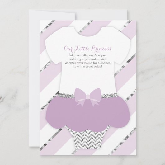 Little Princess Baby shower Invite, Faux Glitter Kaart (Achterkant)