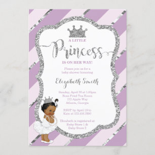 Little Princess Baby shower Invite, Faux Glitter Kaart