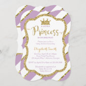 Little Princess Baby shower Invite, Faux Glitter Kaart (Voorkant / Achterkant)