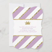 Little Princess Baby shower Invite, Faux Glitter Kaart (Achterkant)