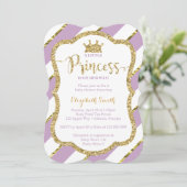Little Princess Baby shower Invite, Faux Glitter Kaart (Staand voorkant)
