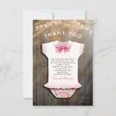 Little Princess Baby shower | Rustiek dank u Kaart (Voorkant)