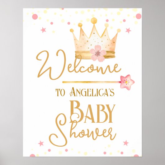 Little Princess Baby shower Welkomstbord Poster (Voorkant)