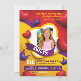 Little Princess Birthday Invite – Fairytale Crown  Kaart