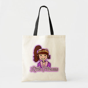 'Little Princess' brunette hair girl bag Tote Bag