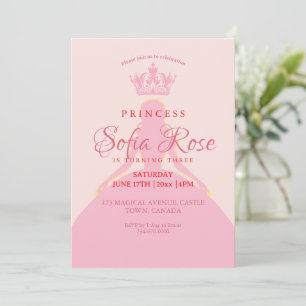 Little Princess Crown Blush Roze Verjaardag Kaart