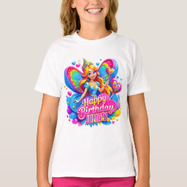 Little Princess Fairy Rainbow Wings, Verjaardagsca T-shirt