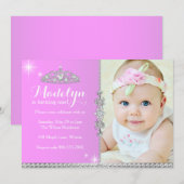 Little Princess First Birthday Invitation Kaart (Voorkant / Achterkant)