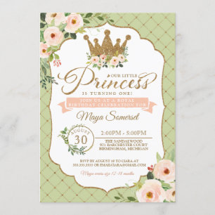 Little Princess Floral Blush & Mint Koninklijke Ve Kaart