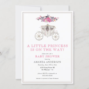 Little Princess Girl Pink Romantic Baby shower Kaart