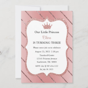 Little Princess Invitation, Princess Birthday Kaart