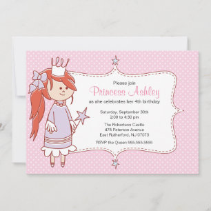 Little Princess Invitation - Roze Kaart