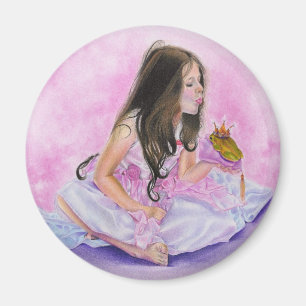 Little Princess Kissing Frog Magnet Magneet