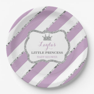 Little Princess Paper Bord, Paars, Silver Papieren Bordje