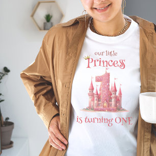 Little Princess Pink Castle 1e verjaardag T-shirt