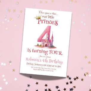Little Princess Pink Castle 4e verjaardag Kaart