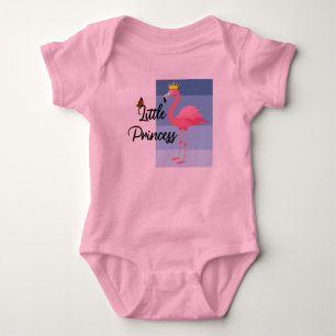 Little Princess Pink Flamingo Design - Baby Jersey Romper