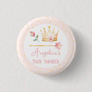 Little Princess Pink Royal Baby shower Ronde Button 3,2 Cm