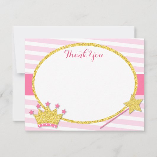 Little Princess Thank You Notes Cartes (Devant)