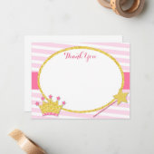 Little Princess Thank You Notes Cartes (Devant/Arrière en situation)