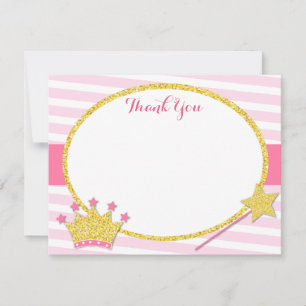 Little Princess Thank You Notes Cartes