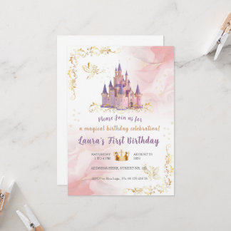 Little princess Theme invitaion. Kids party. Kaart