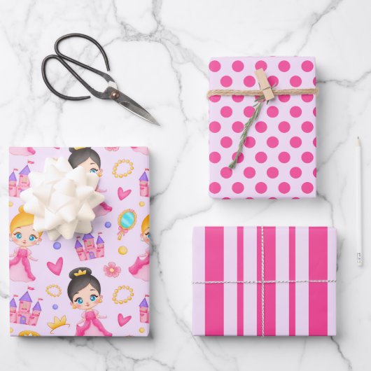 Little Princess Wrapping Paper Set of 3 (Voorkant)