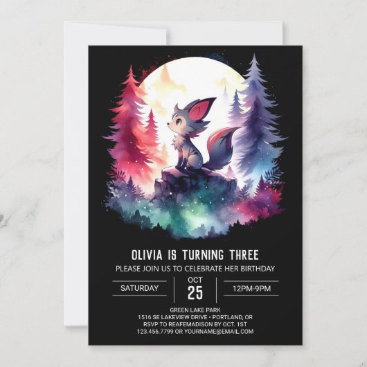 Little Printable Wolf Birthday Kaart (Voorkant)