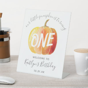 Little Pumpkin 1st Birthday Welcome Sign Reclamebord Met Voetstuk